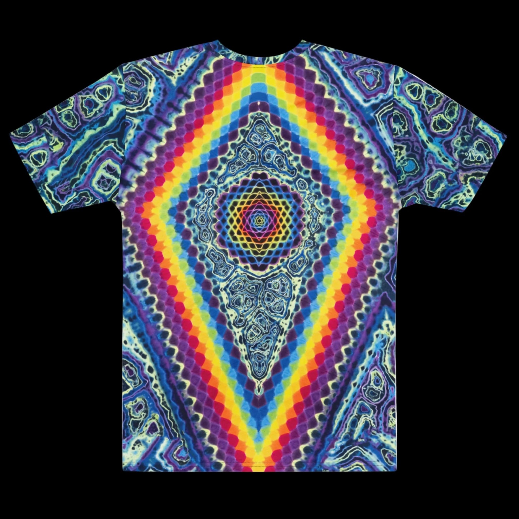 Irregular print crew neck short-sleeved shirt