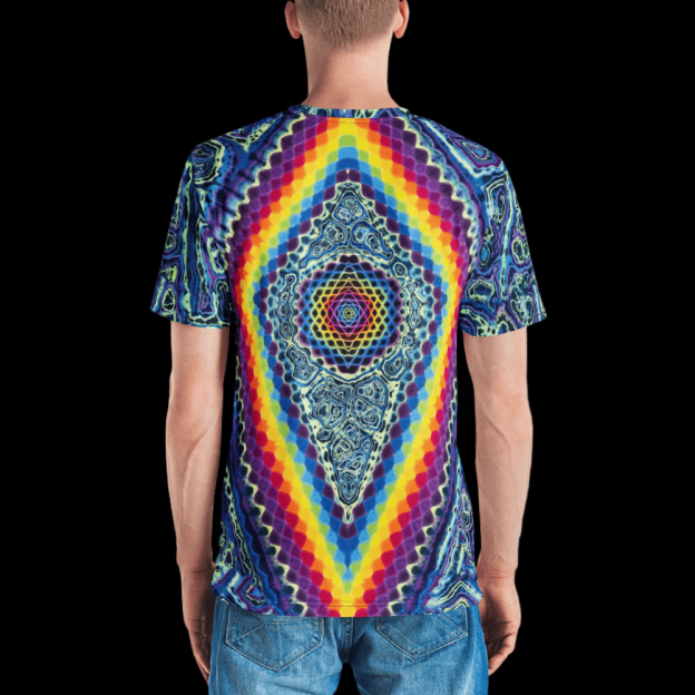 Irregular print crew neck short-sleeved shirt