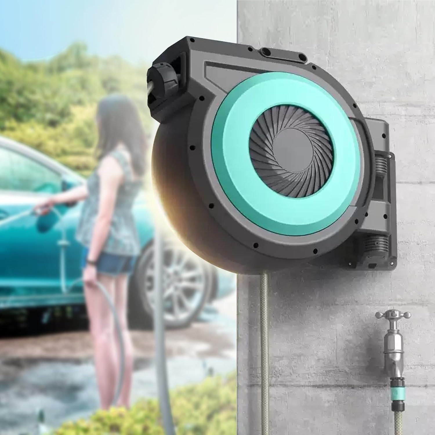 Auto Retractable Recovery Hose Hose Car Wash High Pressure Nozzle