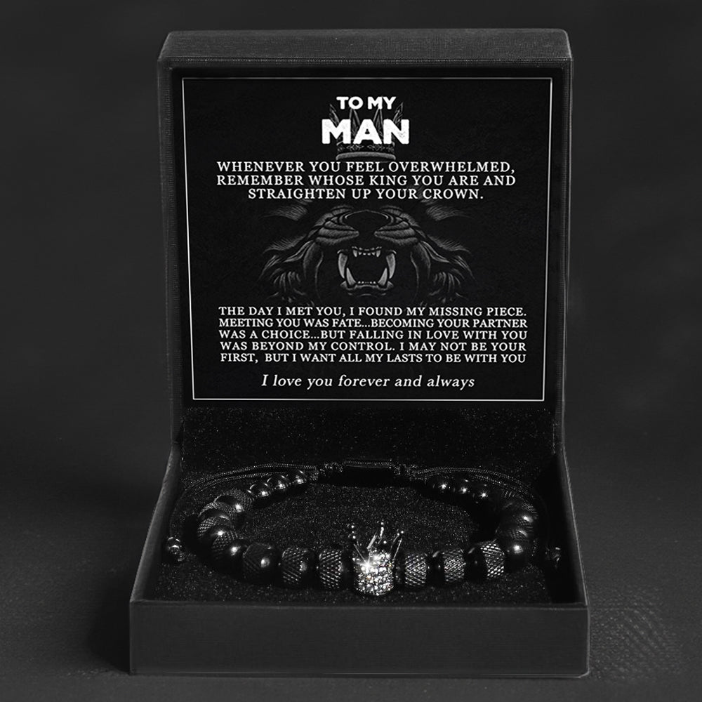 "To My Man -Straighten Your Crown" Bracelet Gift Set