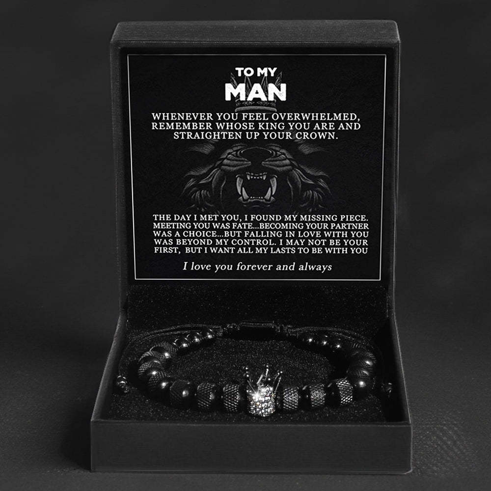 "To My Man -Straighten Your Crown" Bracelet Gift Set