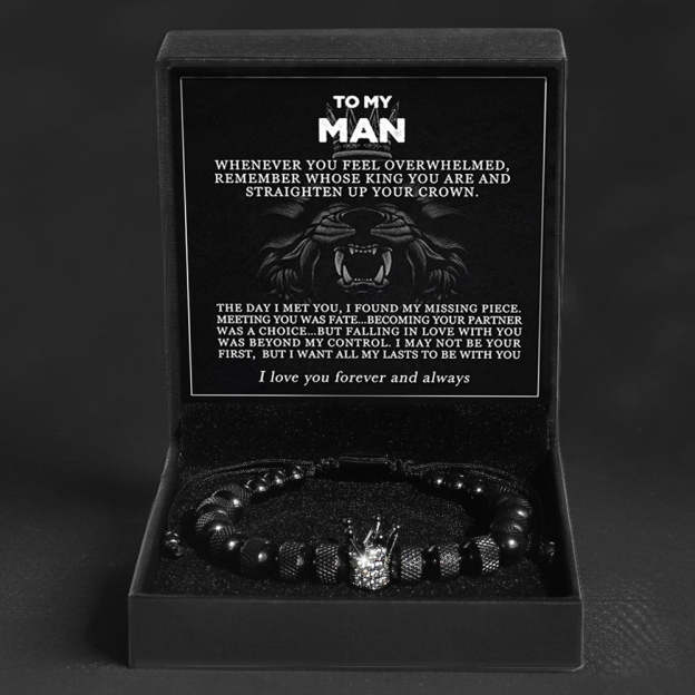 "To My Man -Straighten Your Crown" Bracelet Gift Set