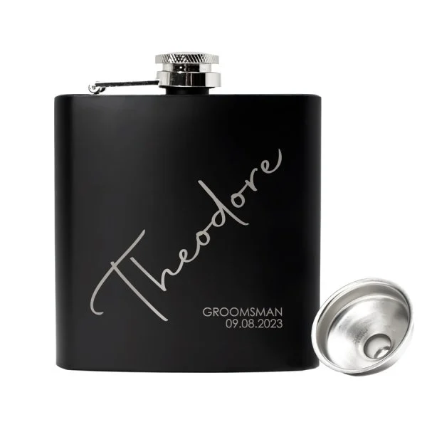 PERSONALISED WEDDING HIP FLASK FOR GROOMSMAN