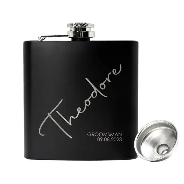 PERSONALISED WEDDING HIP FLASK FOR GROOMSMAN