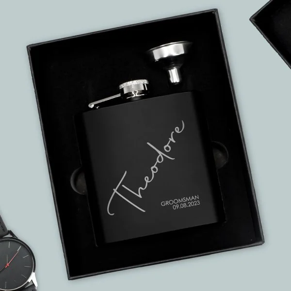 PERSONALISED WEDDING HIP FLASK FOR GROOMSMAN