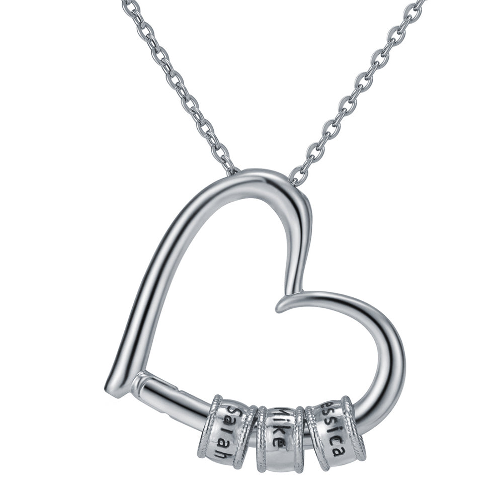 Heart of Our Family - Personalized Necklace with Luxury Forever Rose B