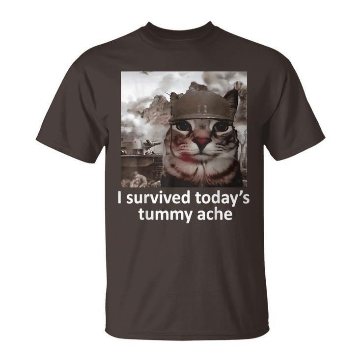 I survived today's tummy ache unisex meme t- shirt