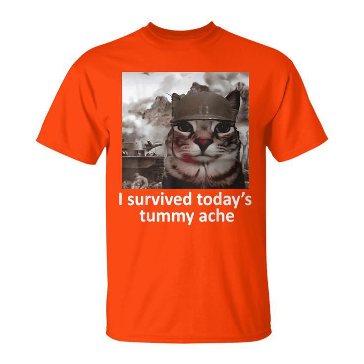 I survived today's tummy ache unisex meme t- shirt