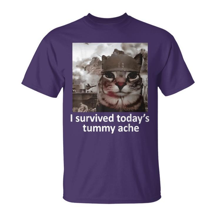 I survived today's tummy ache unisex meme t- shirt