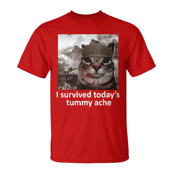 I survived today's tummy ache unisex meme t- shirt