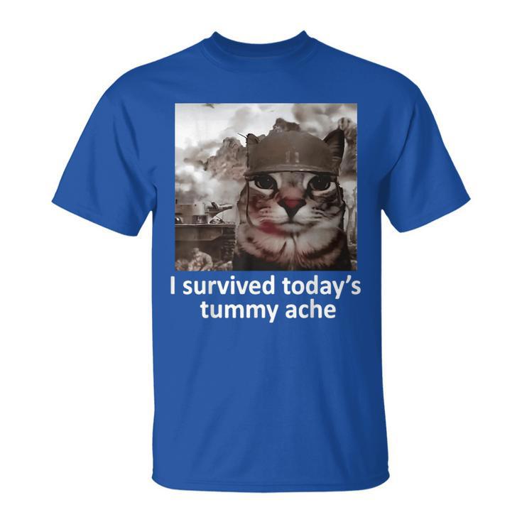 I survived today's tummy ache unisex meme t- shirt