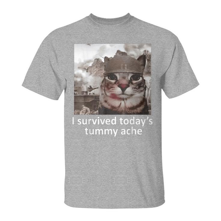 I survived today's tummy ache unisex meme t- shirt