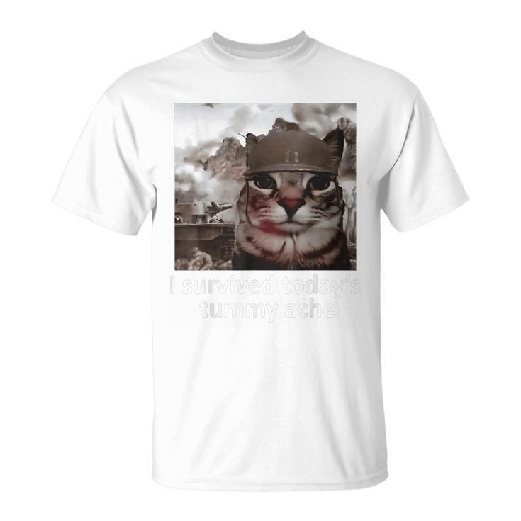 I survived today's tummy ache unisex meme t- shirt