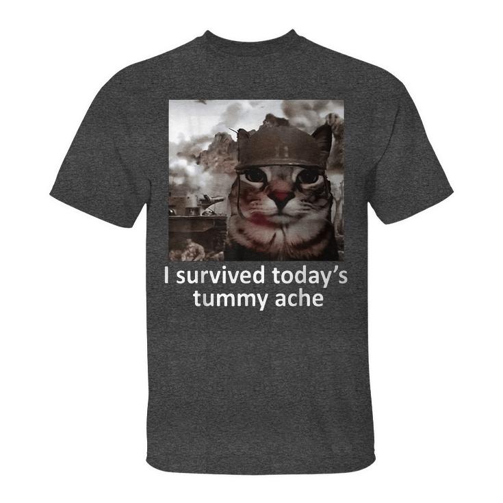I survived today's tummy ache unisex meme t- shirt