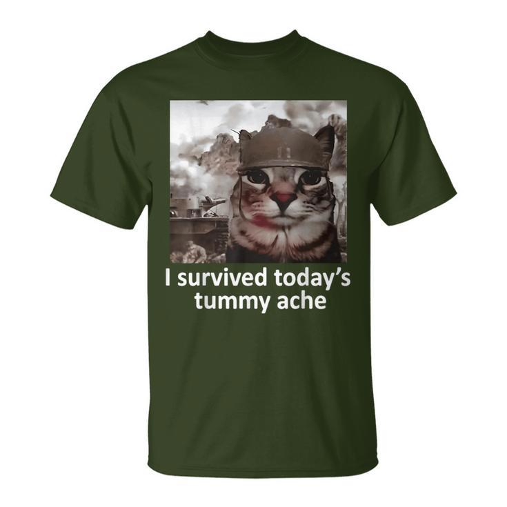 I survived today's tummy ache unisex meme t- shirt