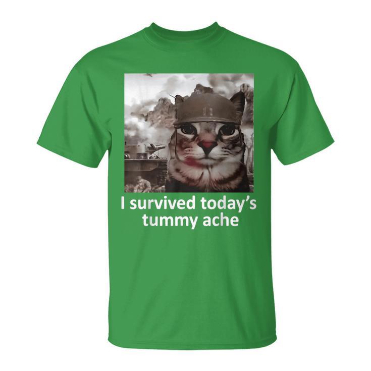 I survived today's tummy ache unisex meme t- shirt