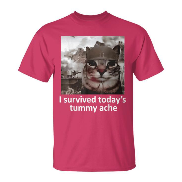 I survived today's tummy ache unisex meme t- shirt