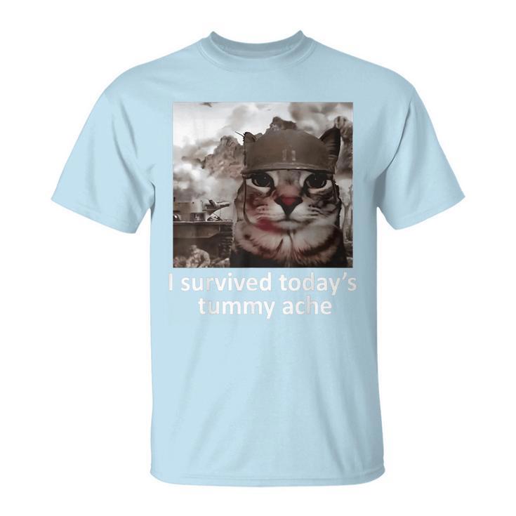 I survived today's tummy ache unisex meme t- shirt