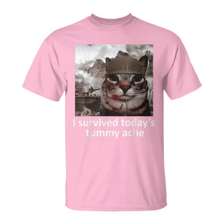 I survived today's tummy ache unisex meme t- shirt