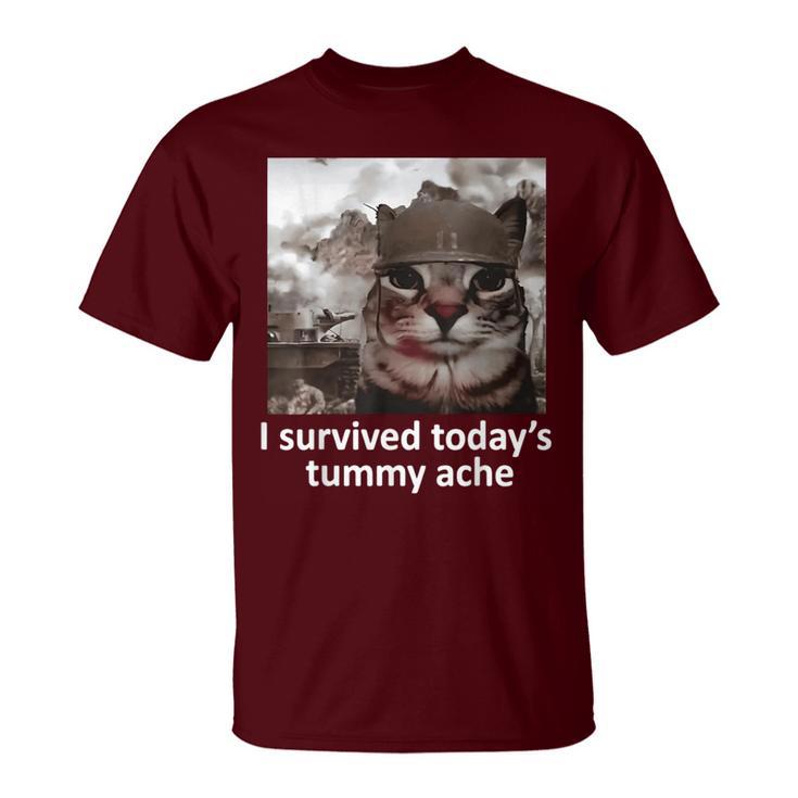 I survived today's tummy ache unisex meme t- shirt