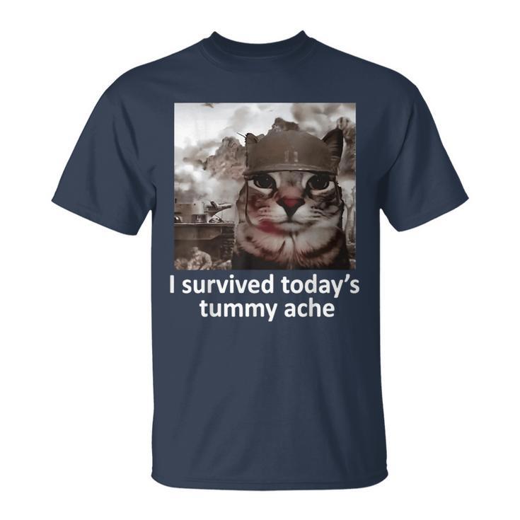 I survived today's tummy ache unisex meme t- shirt