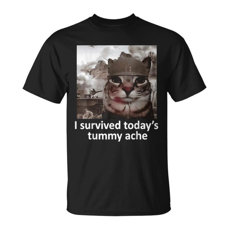 I survived today's tummy ache unisex meme t- shirt