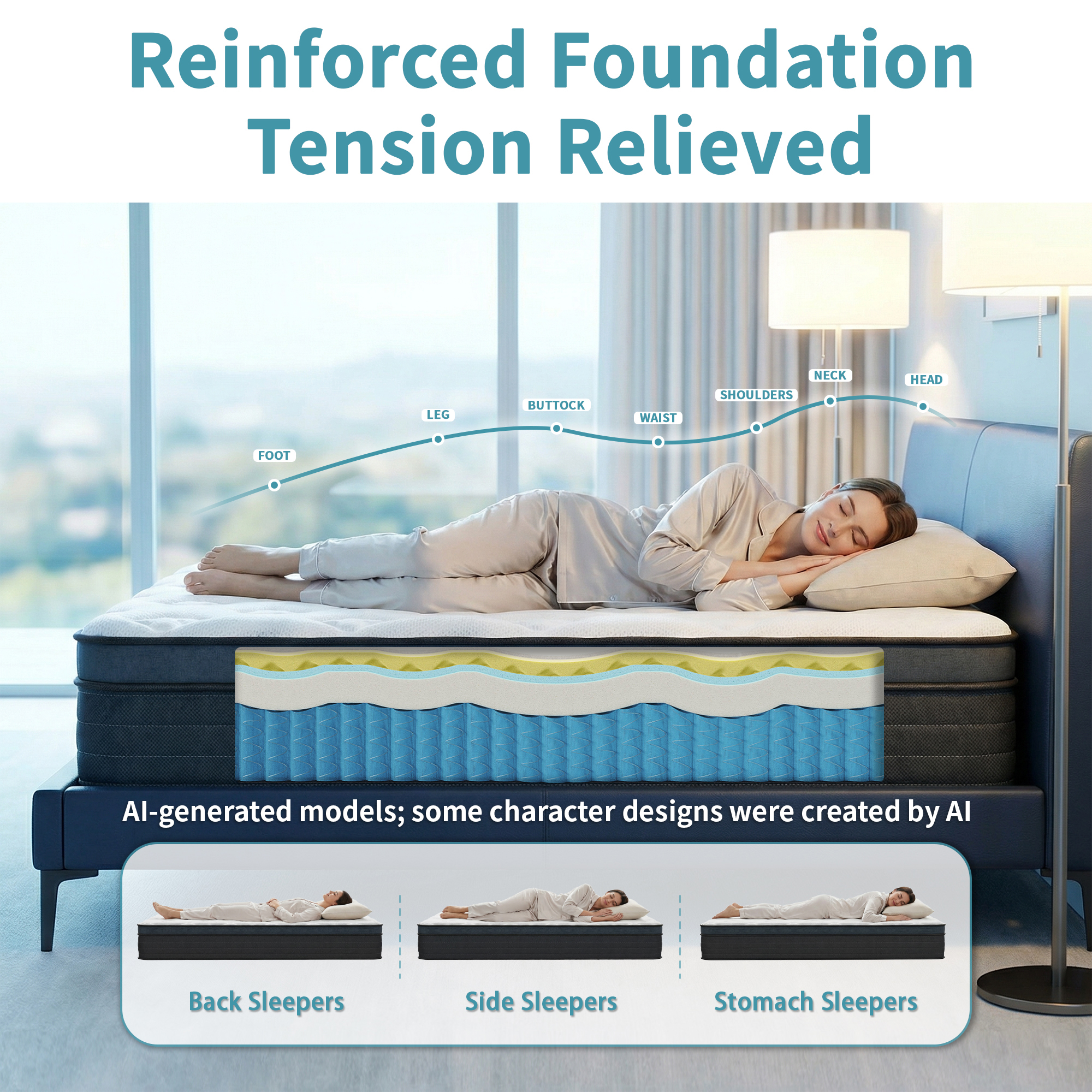 inight King Size Mattress in a Box, 14 Inch Medium Firm Hybrid Memory Foam