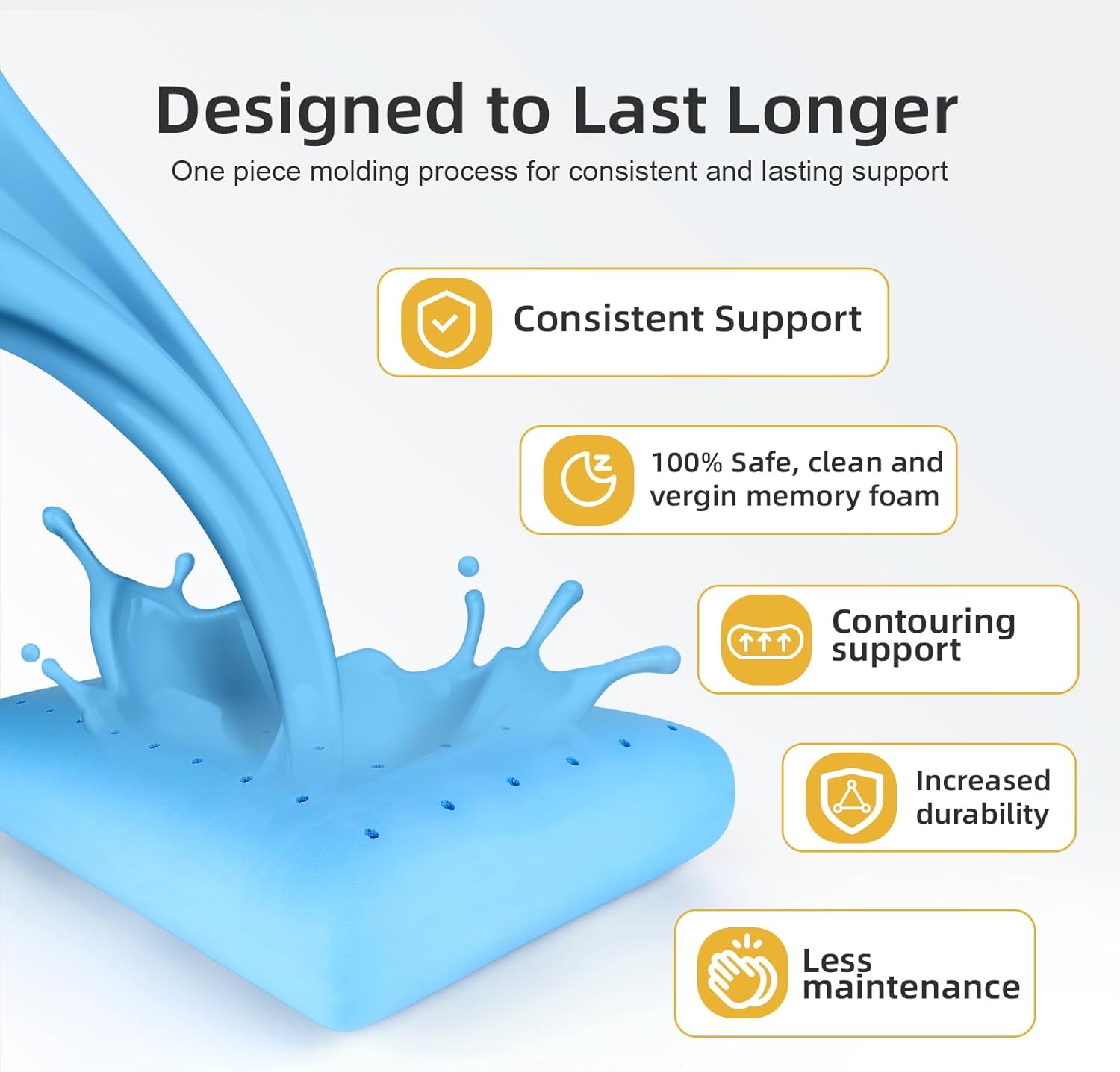 inight Memory Foam Pillow King Size, Bed Pillow for Back and Side Sleeper, Oeko-TEX & CertiPUR-US