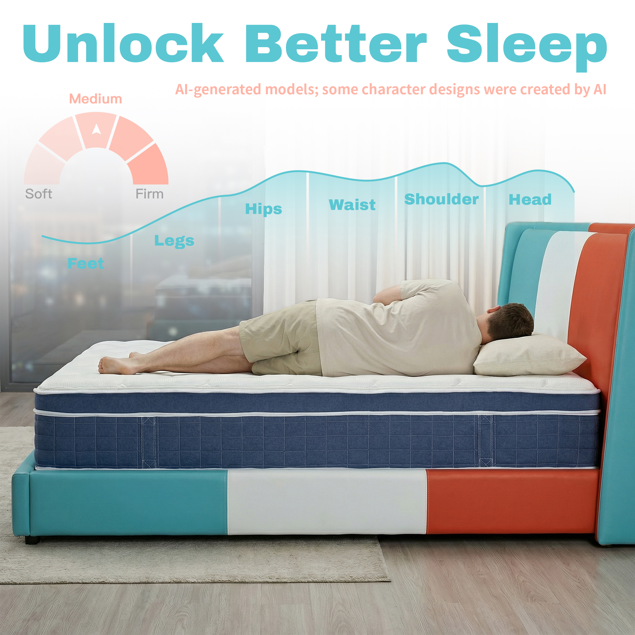 inight 14 Inch King Hybrid Mattress in a Box, Medium Firm, Cooling Bed