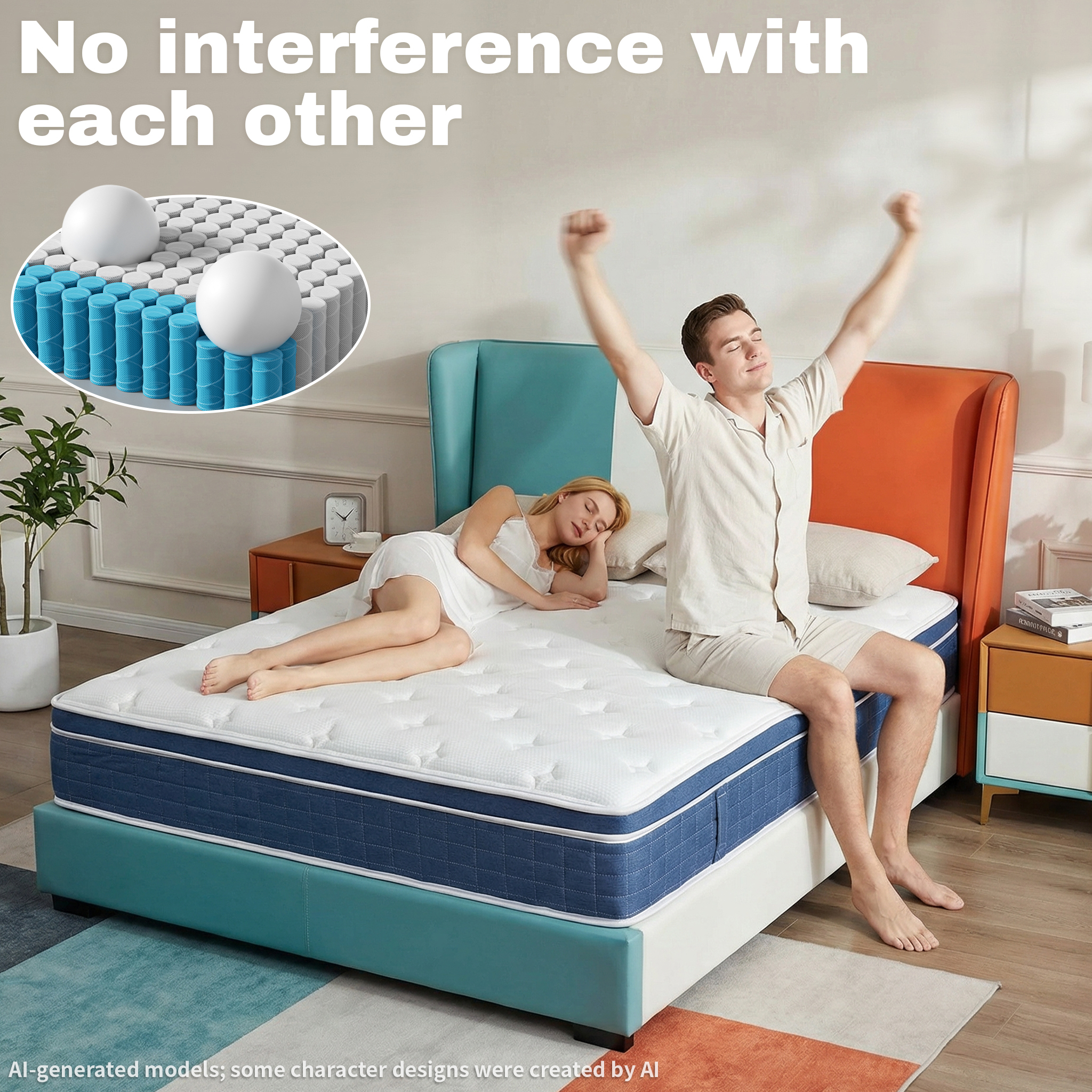inight 14 Inch King Hybrid Mattress in a Box, Medium Firm, Cooling Bed