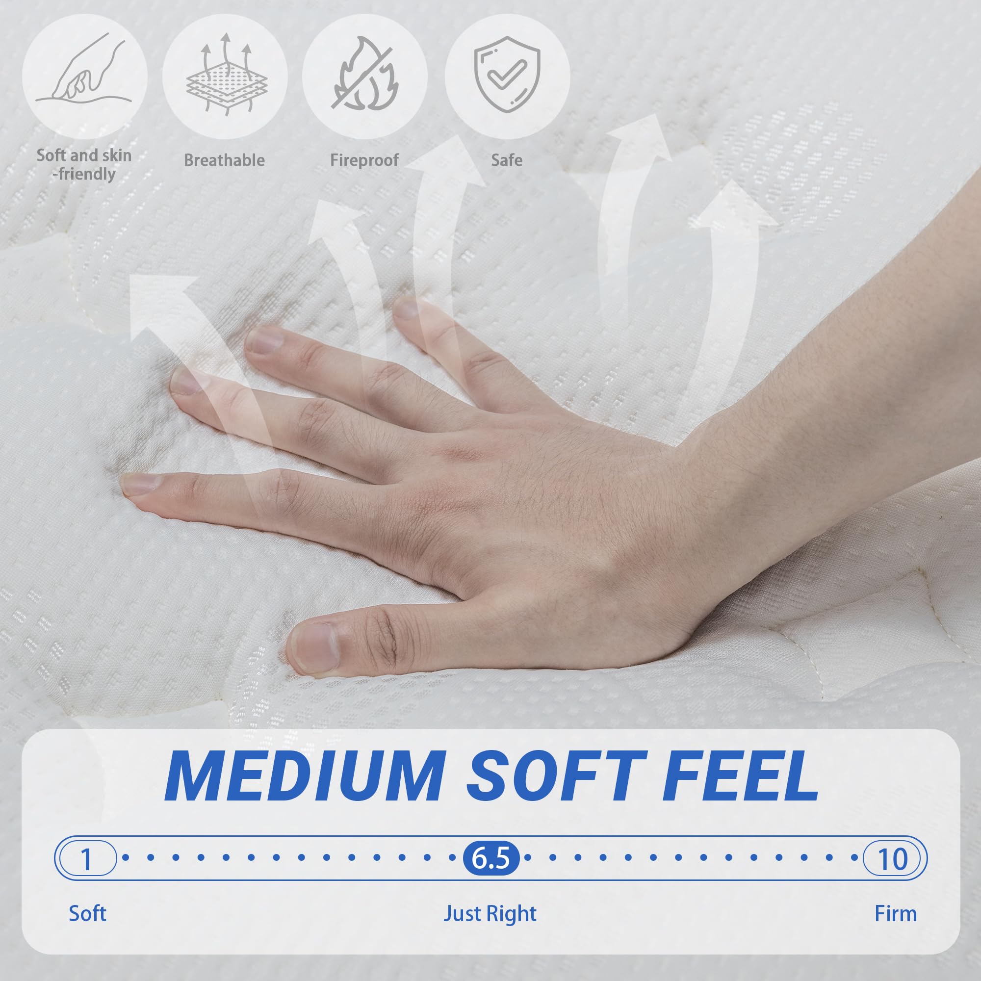 inight 14 Inch King Hybrid Mattress in a Box, Medium Firm, Cooling Bed