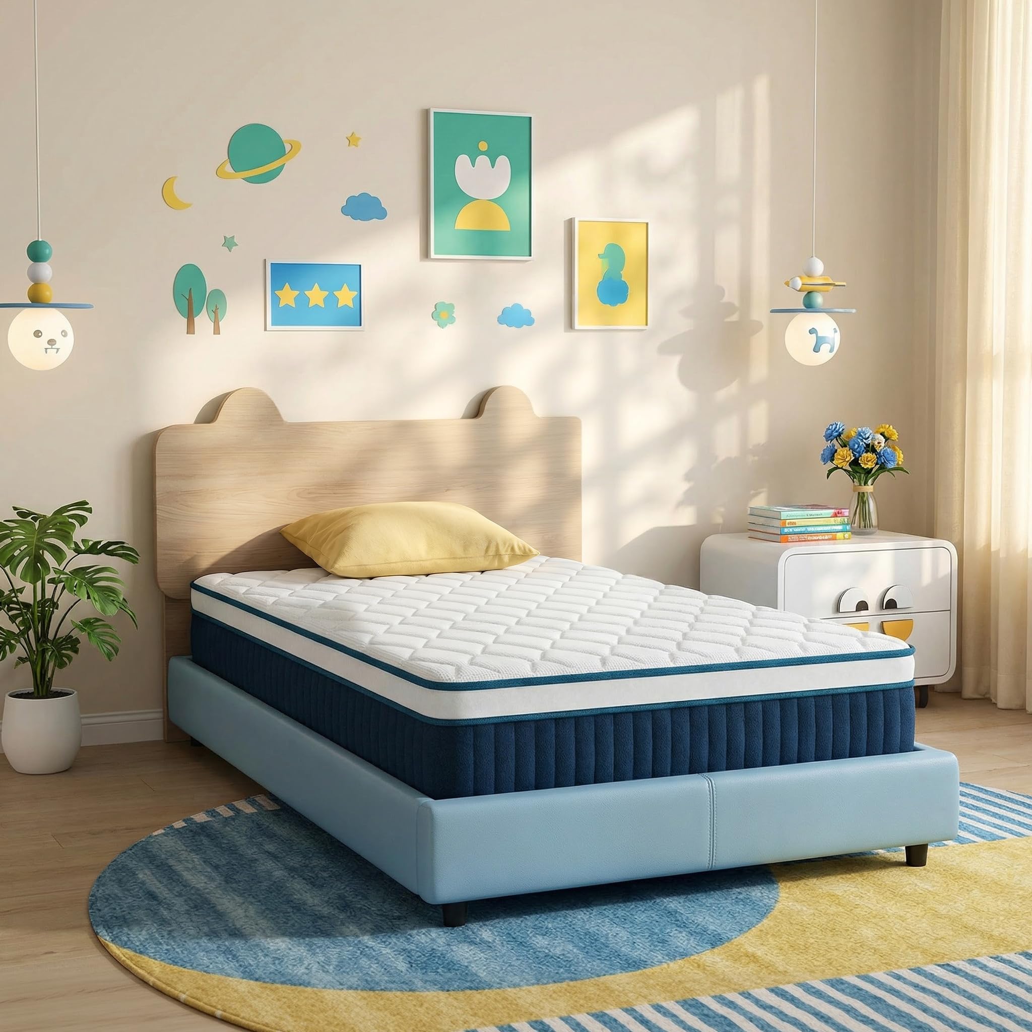 inight 10 Inch Twin Hybrid Mattress, Medium Firm, Memory Foam