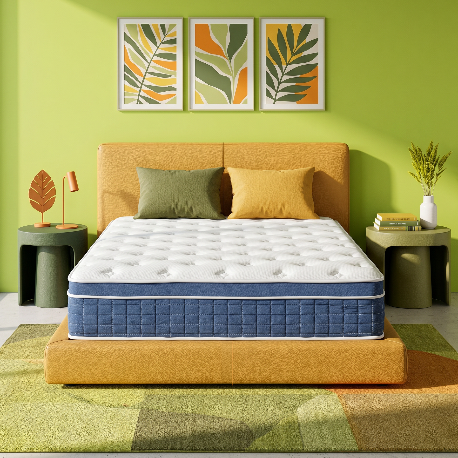inight Full Size Mattress, 14 Inch Medium Firm Hybrid, Memory Foam Coils