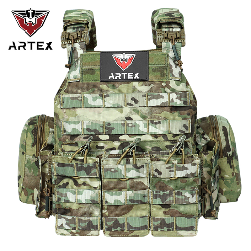 Artex Tactical Vest with Triple Magazine Pouch, 1000D Nylon Fabric, Quick Release, 6094K, Hunting, Airsoft Combat Accessories