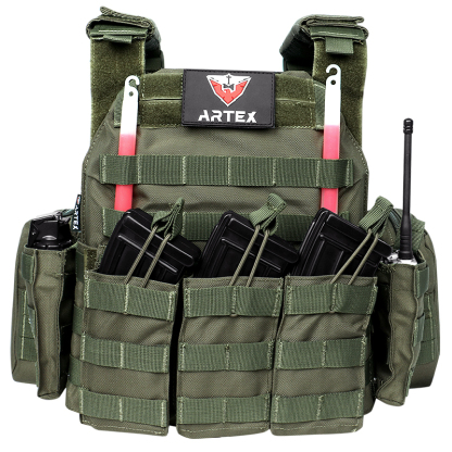 Artex Tacticon Vest Pouches Plate Carrier Vest, Hunting Armor, Adjustable Training Vests Breathable 3D Mesh Liner
