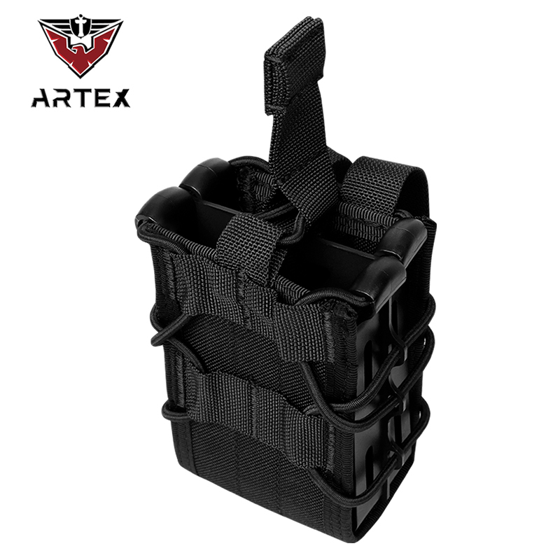 Tactical Magazine Pouch Rifle Single Double Mag Pouch Holster MOLLE Belt Attach Mag Bag for AR-15 M4 M16 5.56mm Magazines