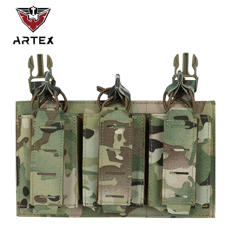 Artex Tactical Vest Modular Front Panel Accessories Universal Triple-layer Double-clip Equipment Bag Front Panel