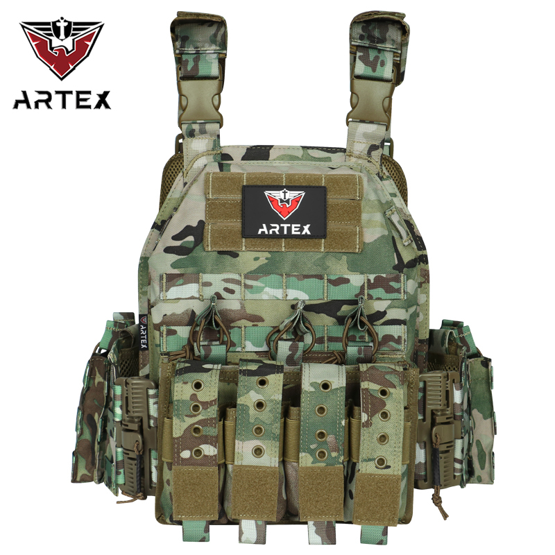 Artex 1000D Nylon Plate Carrier Tactical Vest Outdoor Hunting Protective Adjustable Molle Vest for Airsoft Combat