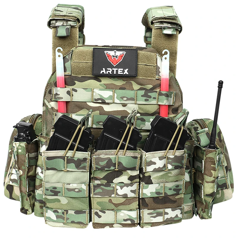 Artex Tacticon Vest Pouches Plate Carrier Vest, Hunting Armor, Adjustable Training Vests Breathable 3D Mesh Liner
