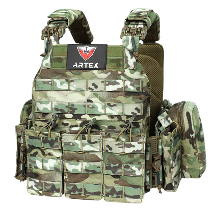 Artex Tactical Vest with Triple Magazine Pouch, 1000D Nylon Fabric, Quick Release, 6094K, Hunting, Airsoft Combat Accessories