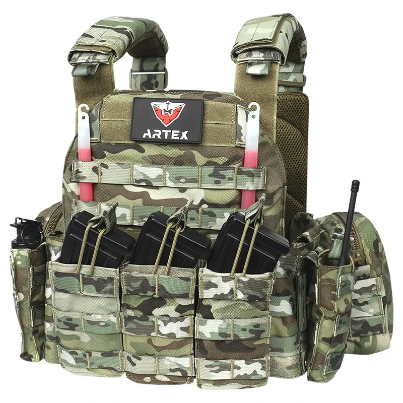 Artex Tacticon Vest Pouches Plate Carrier Vest, Hunting Armor, Adjustable Training Vests Breathable 3D Mesh Liner