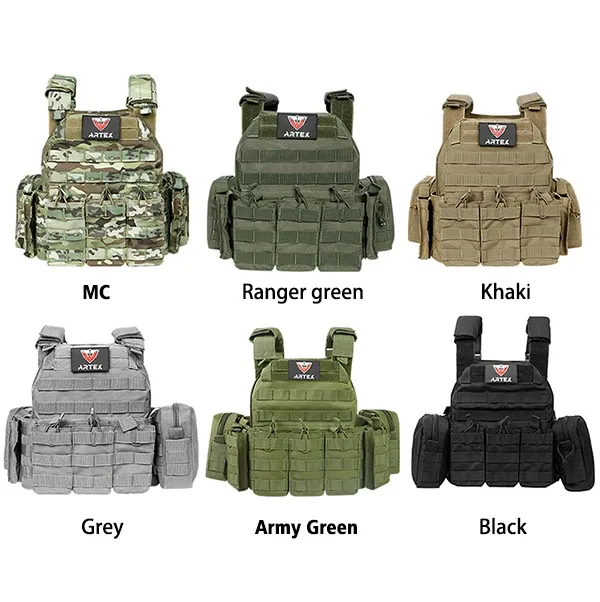 Artex Tacticon Vest Pouches Plate Carrier Vest, Hunting Armor, Adjustable Training Vests Breathable 3D Mesh Liner