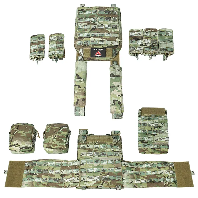 Artex Tacticon Vest Pouches Plate Carrier Vest, Hunting Armor, Adjustable Training Vests Breathable 3D Mesh Liner