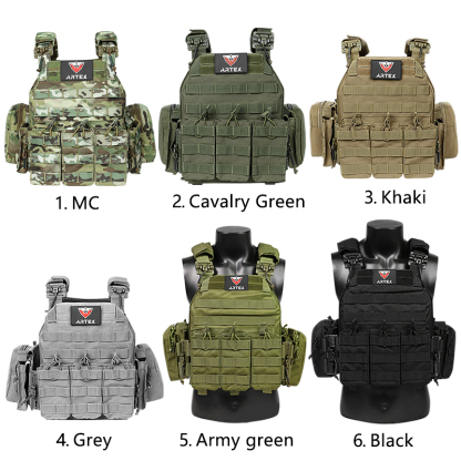 Artex Tactical Vest with Triple Magazine Pouch, 1000D Nylon Fabric, Quick Release, 6094K, Hunting, Airsoft Combat Accessories