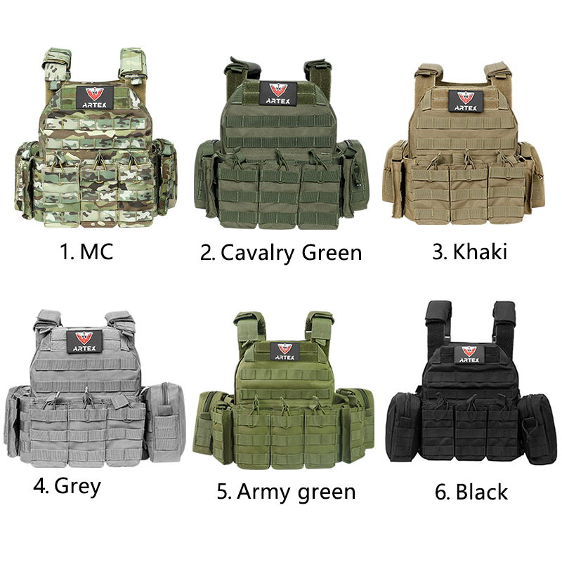 Artex 1000D Light Weight Molle Plate Carrier Tactical 6094 Vest Military Outdoor Training Hunting Vest