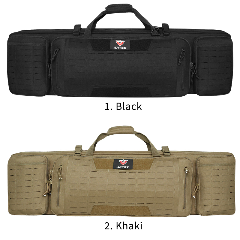 Artex Outdoor Tactical Gun Bag 36/42 inch Double Gun Large Capacity Hard Shell Waterproof Long Backpack Fishing Hunting Rifle Bag