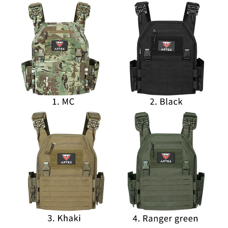 Artex 1000d Nylon Chaleco Tactico Vest Ranger-Green Tactical Gear 25x30cm Plate Carrier Molle Vest