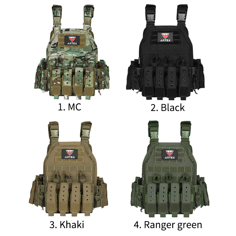 Artex 1000D Nylon Plate Carrier Tactical Vest Outdoor Hunting Protective Adjustable Molle Vest for Airsoft Combat