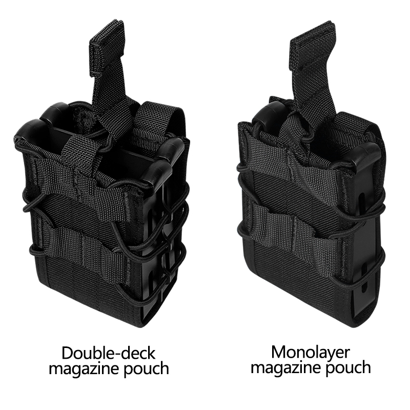 Tactical Magazine Pouch Rifle Single Double Mag Pouch Holster MOLLE Belt Attach Mag Bag for AR-15 M4 M16 5.56mm Magazines