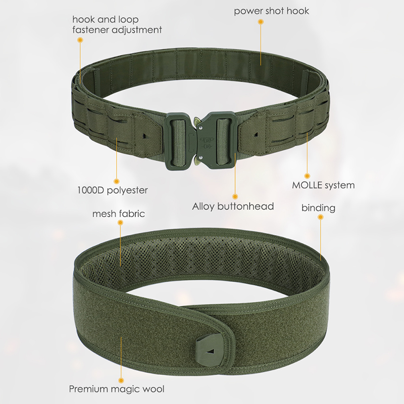 Artex Battle Molle Tactical Belt Duty Belt Heavy Duty Anti-Slip Pad & Inner Belt Comb 3-In-1 System
